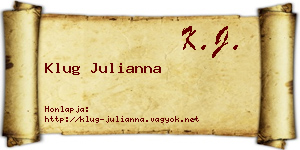 Klug Julianna névjegykártya